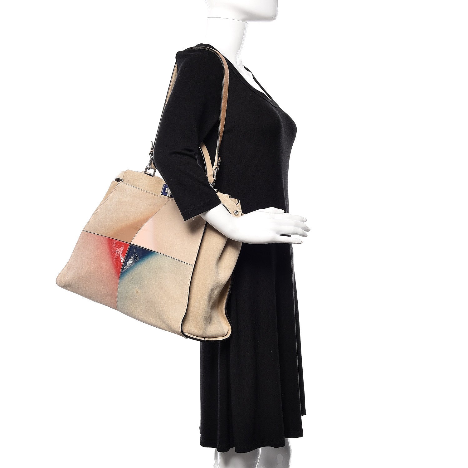 Fendi Suede Airbrushed Large Peekaboo Iconic Satchel Multicolor 2 of 12