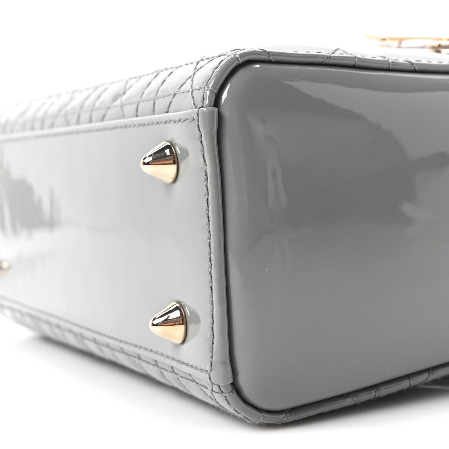 Christian Dior Patent Cannage Small Lady Dior Grey 9 of 10