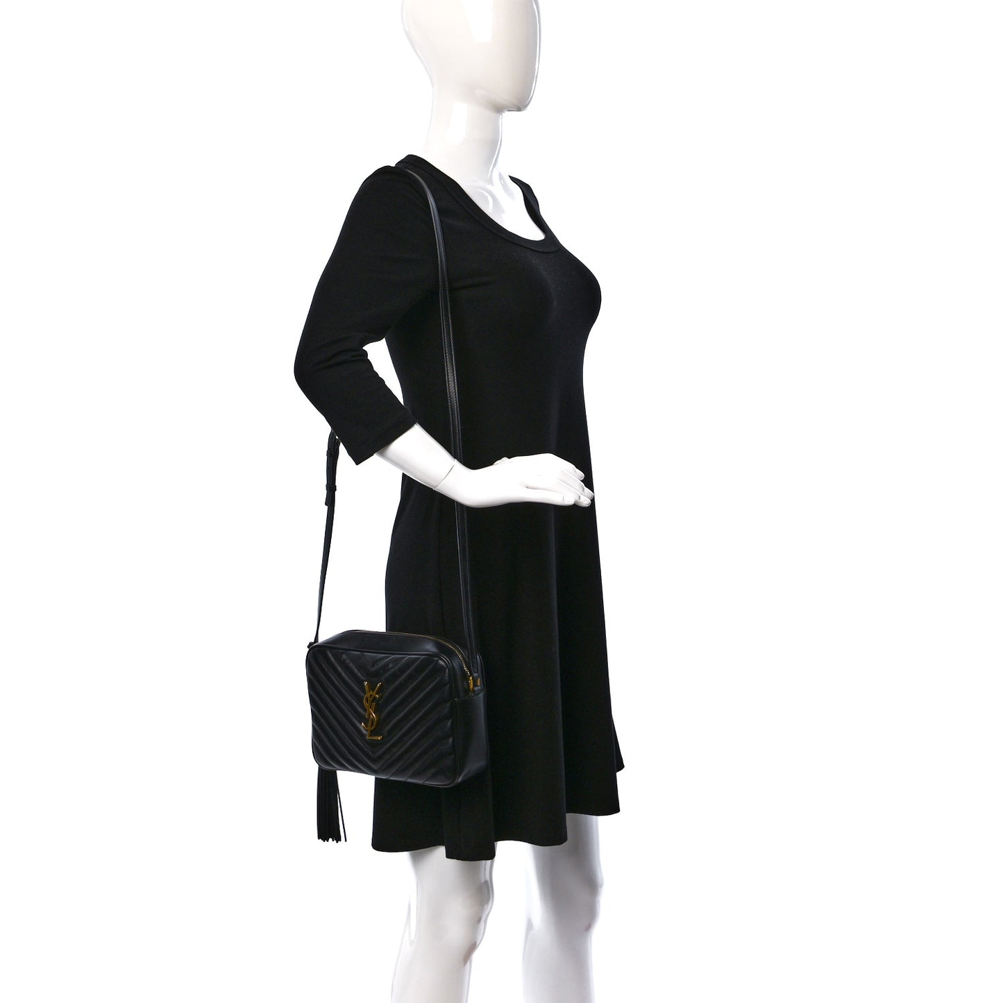 Calfskin Matelasse Monogram Lou Camera Bag Black