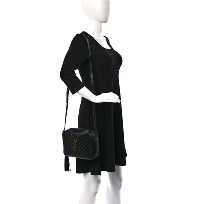 Saint Laurent Calfskin Matelasse Monogram Lou Camera Bag Black 2 of 8
