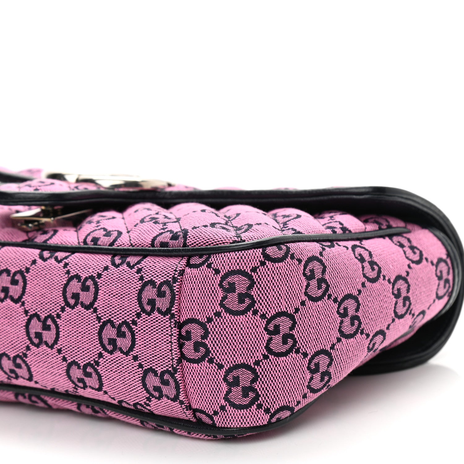 Gucci Monogram Multicolor Matelasse Diagonal Small GG Marmont Shoulder Bag Pink Blue 10 of 10