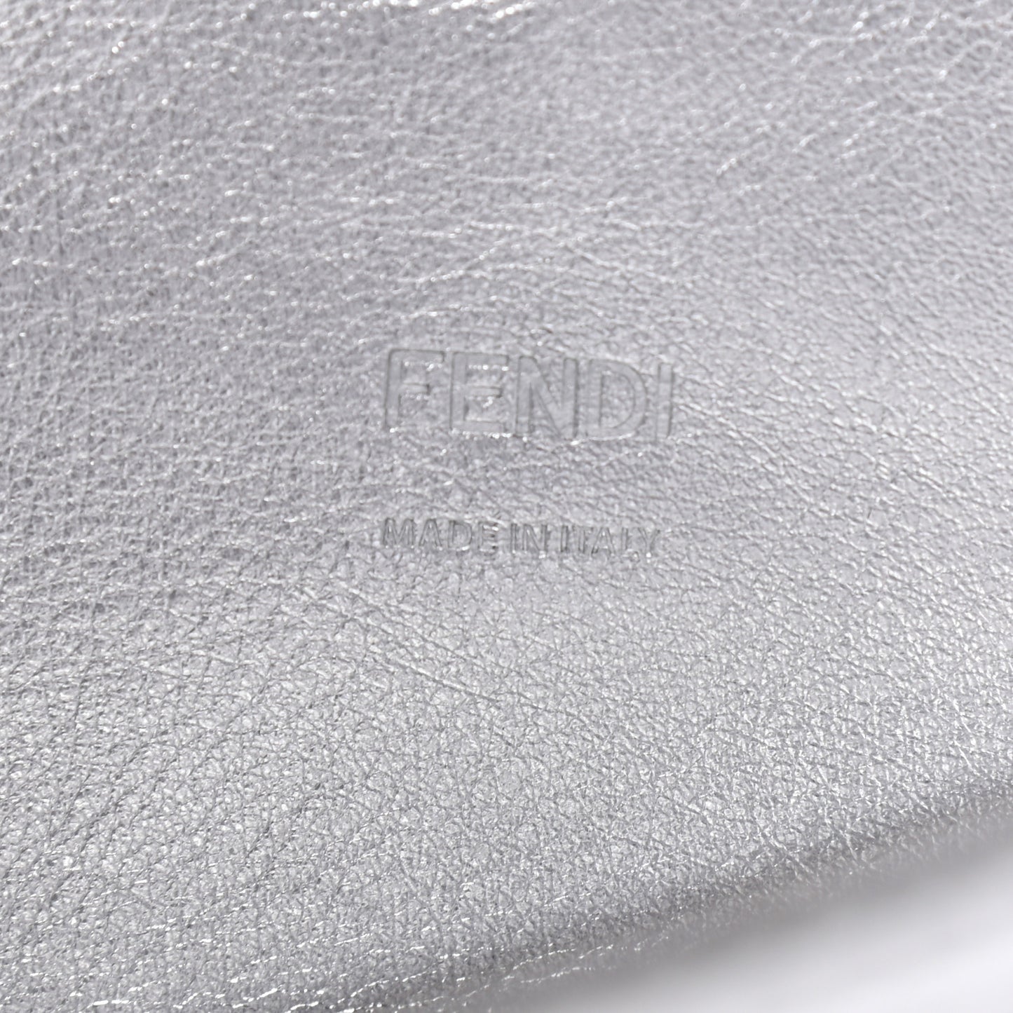 PVC Vitello Catalan Mirror Sequin FF Baguette Argento