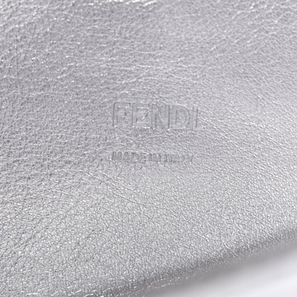 Fendi PVC Vitello Catalan Mirror Sequin FF Baguette Argento 4 of 5