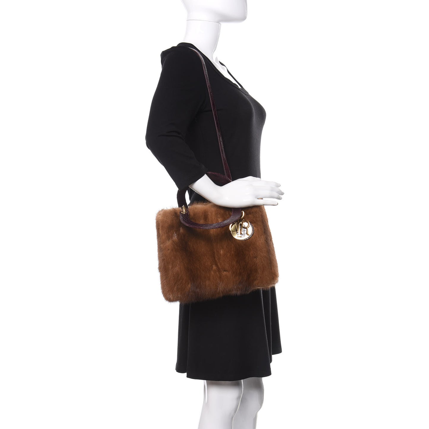 Mink Fur Crocodile Lady Dior Brown