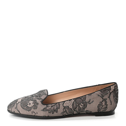 Valentino Garavani Lace Loafer Flats 35 Black 1 of 8