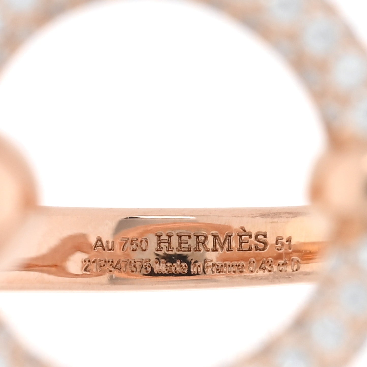 18K Rose Gold Diamond Filet d'Or Ring 51 5.75