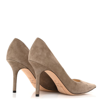 Jimmy Choo Suede Abel Pumps 38.5 Taupe 5 of 8