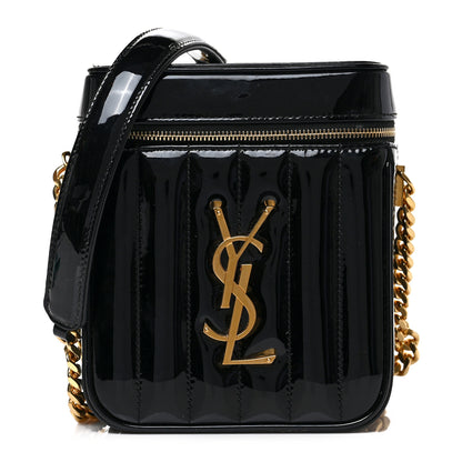 Saint Laurent Patent Matelasse Monogram Vicky Vanity Black 1 of 8