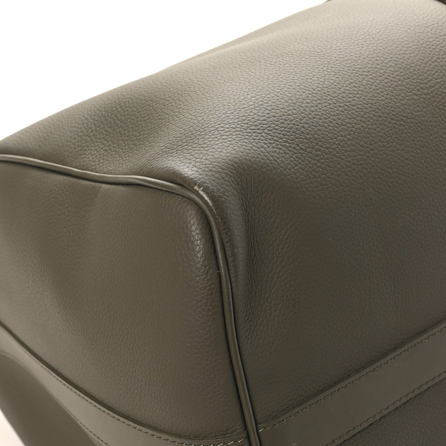 Louis Vuitton Grained Calfskin Aerogram Keepall Bandouliere 50 Khaki 7 of 10