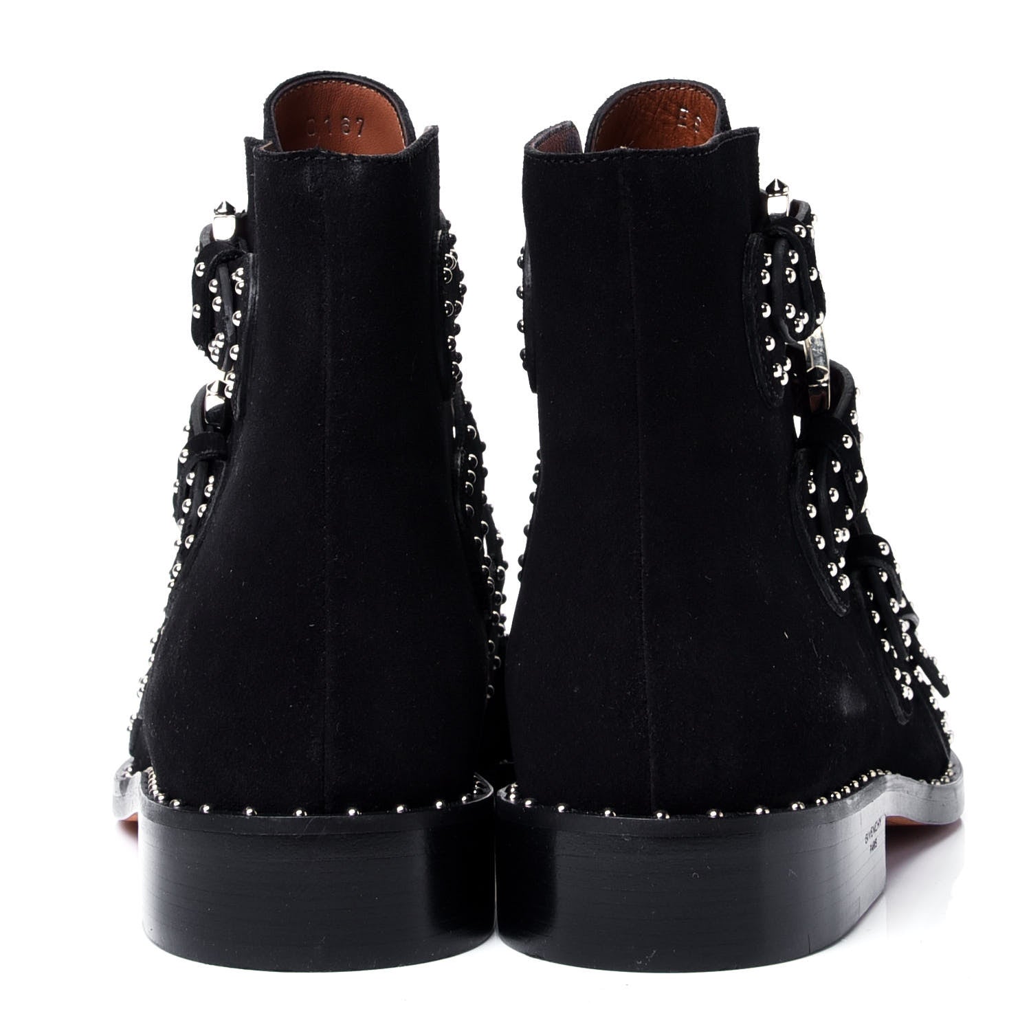 Givenchy Velvet Studded Prue Buckle Bootie 38 Black 6 of 10