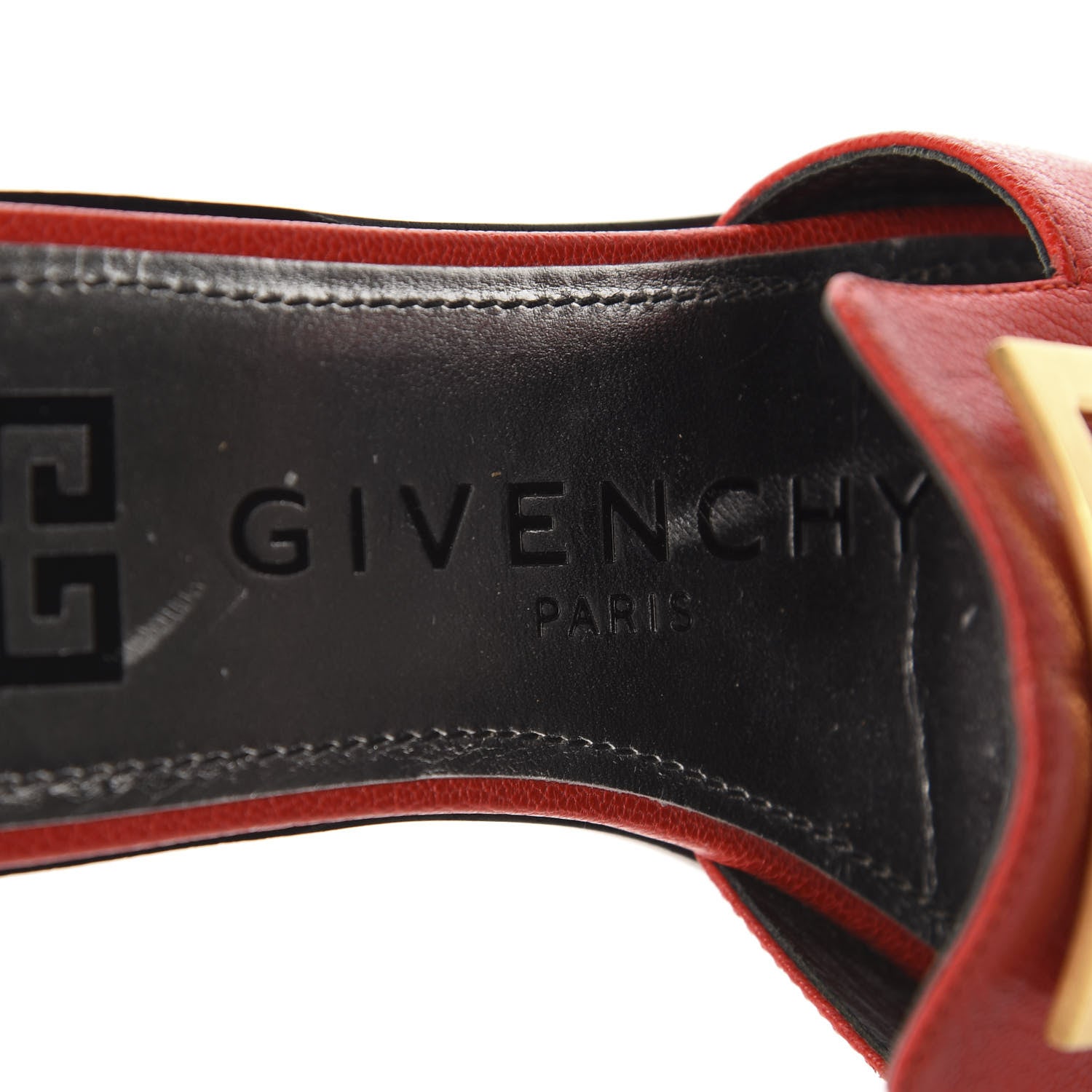 Givenchy Goatskin 4G Flat Sandals 35.5 Red 9 of 11