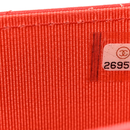 Chanel Lambskin Quilted Square Wallet On Chain WOC Red 9 of 12