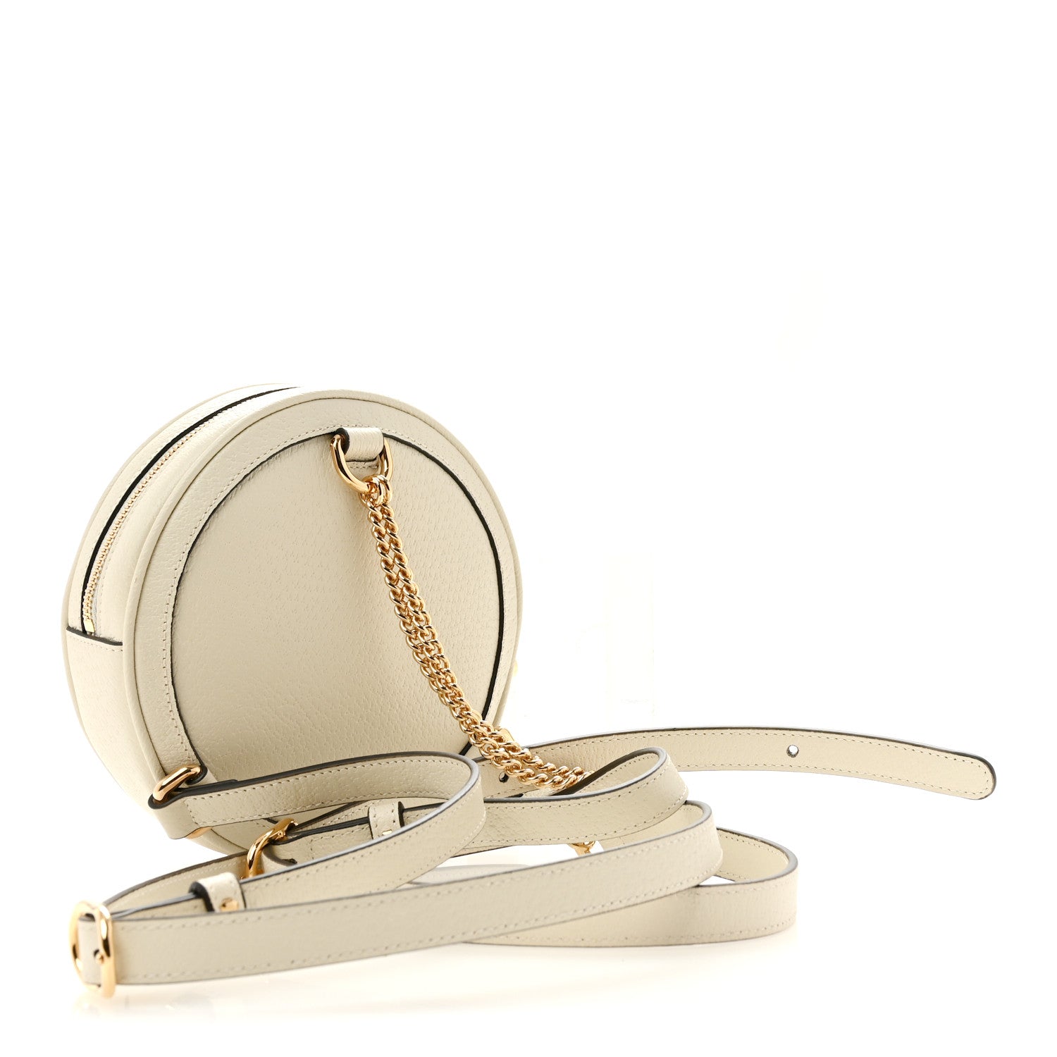 Gucci Textured Calfskin Web Mini Ophidia Round Backpack Mystic White 3 of 11