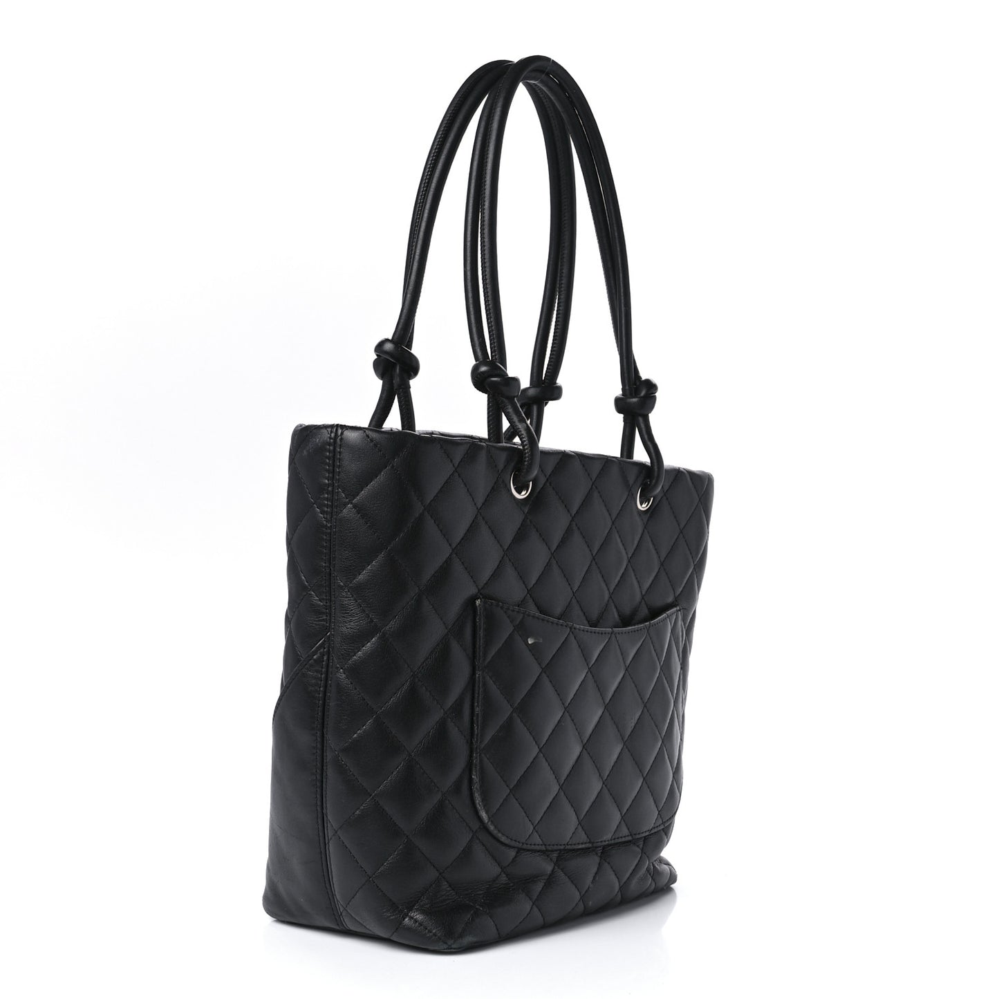Calfskin Quilted Medium Cambon Tote Black