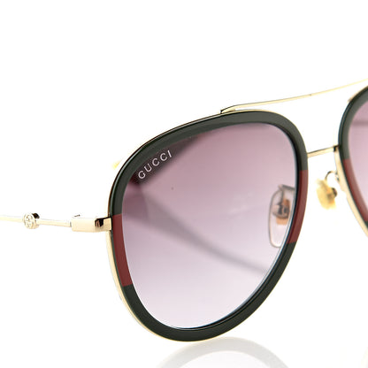 Gucci Web Aviator Sunglasses GG0062S Green Red 7 of 7