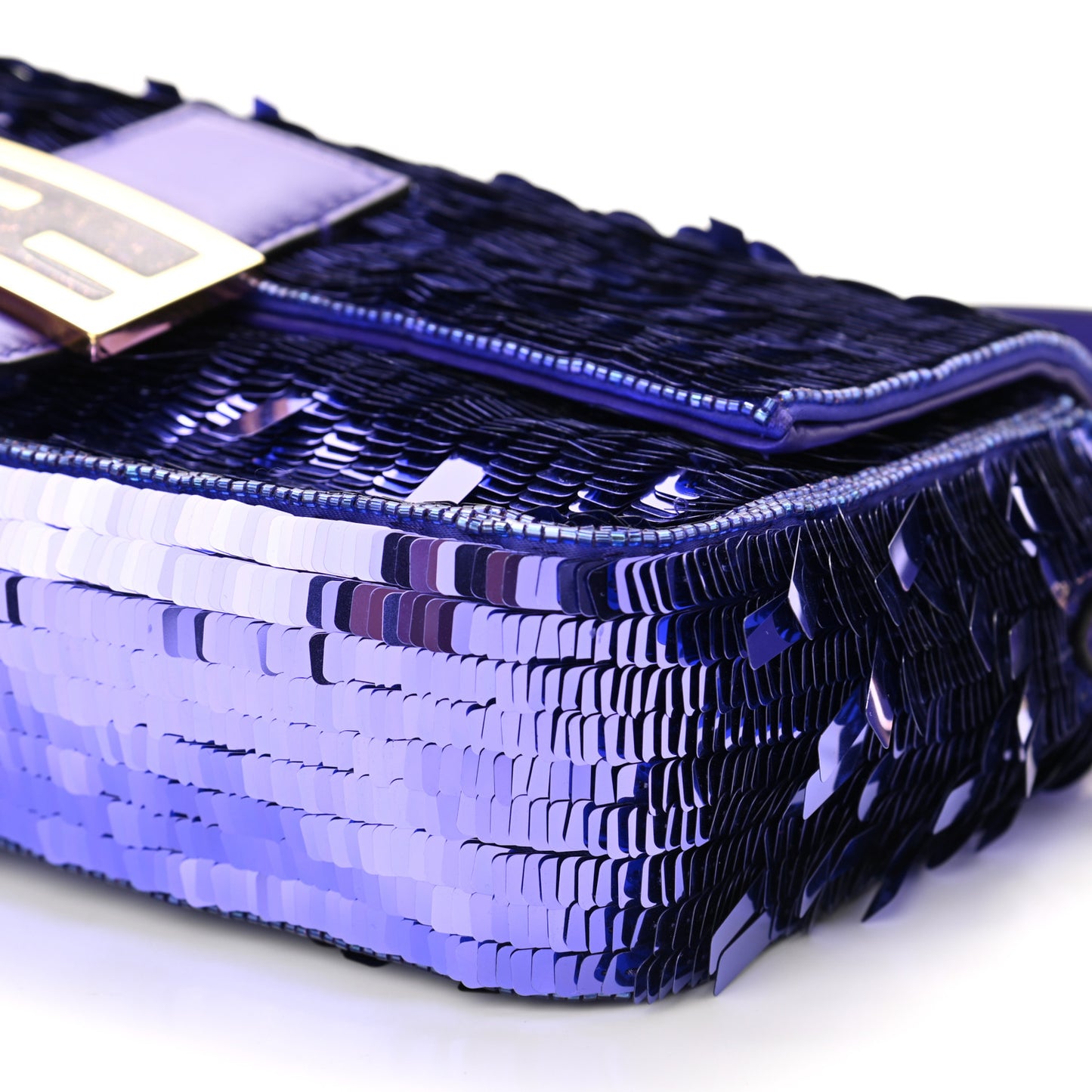 Sequin Paillettes Shiny Nappa Sex and the City Baguette Viola Purple Rain