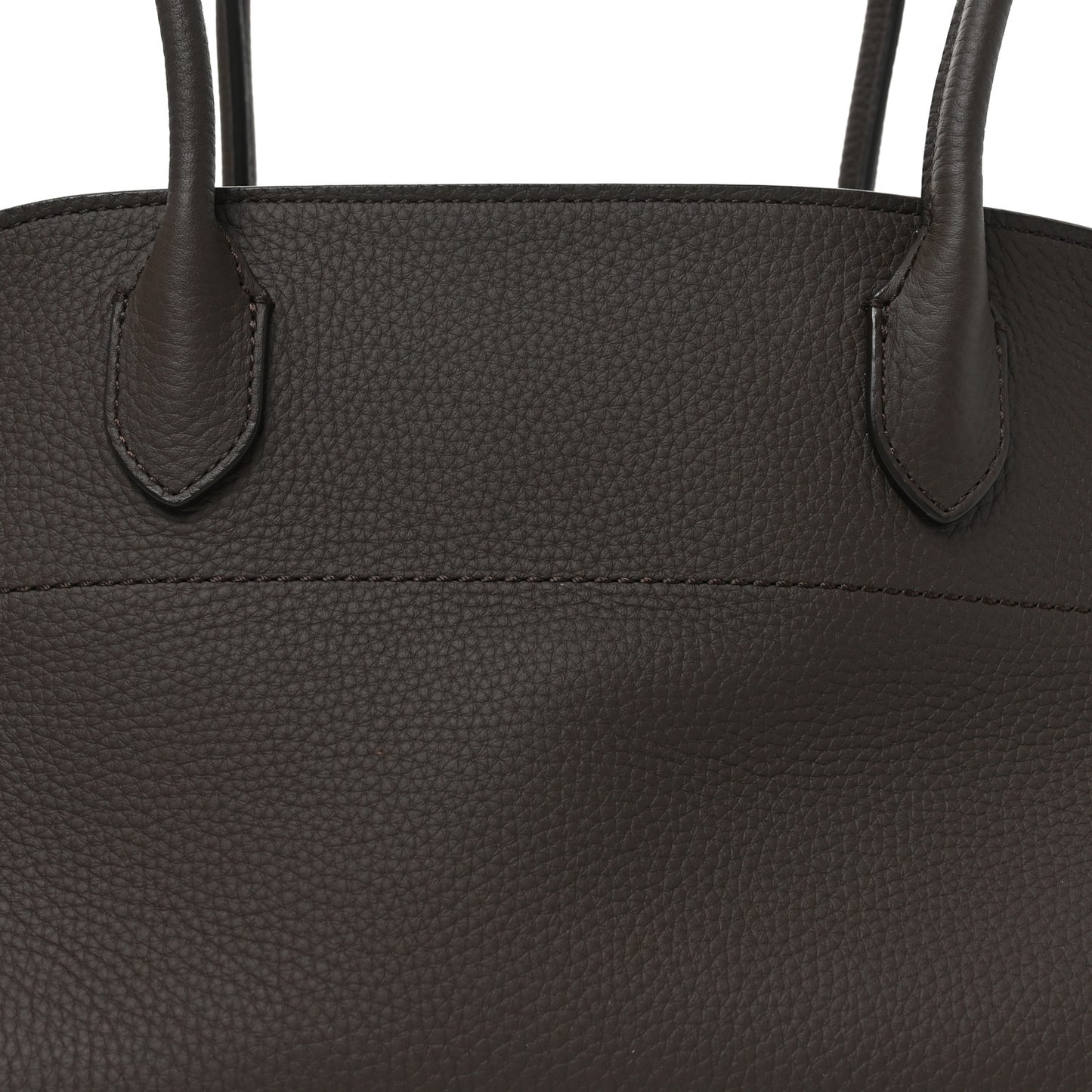 Matte Grained Calfskin Margaux Shoulder 12 Deep Brown
