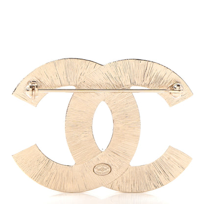 Chanel Metal Quilted CC Brooch Silver Gold 3 of 5
