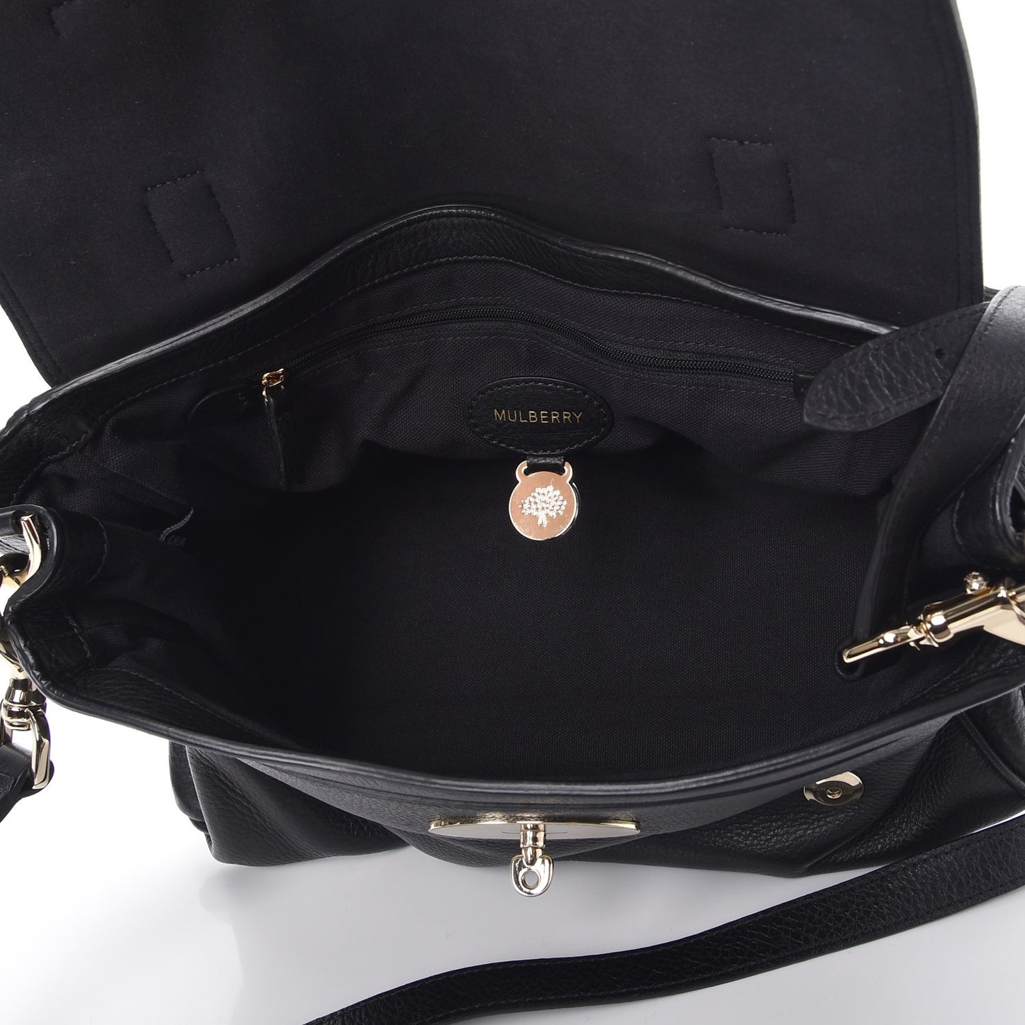 Soft Small Grain Calfskin Alexa Rivet Satchel Black