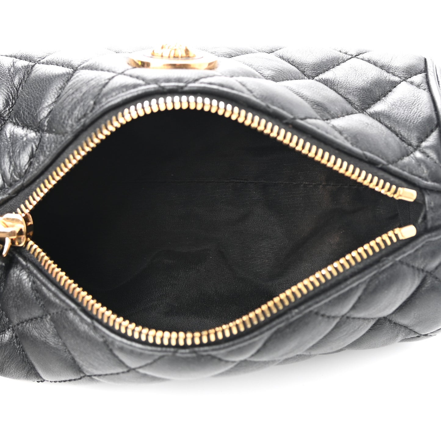 Nappa Quilted Medusa Pouch Black