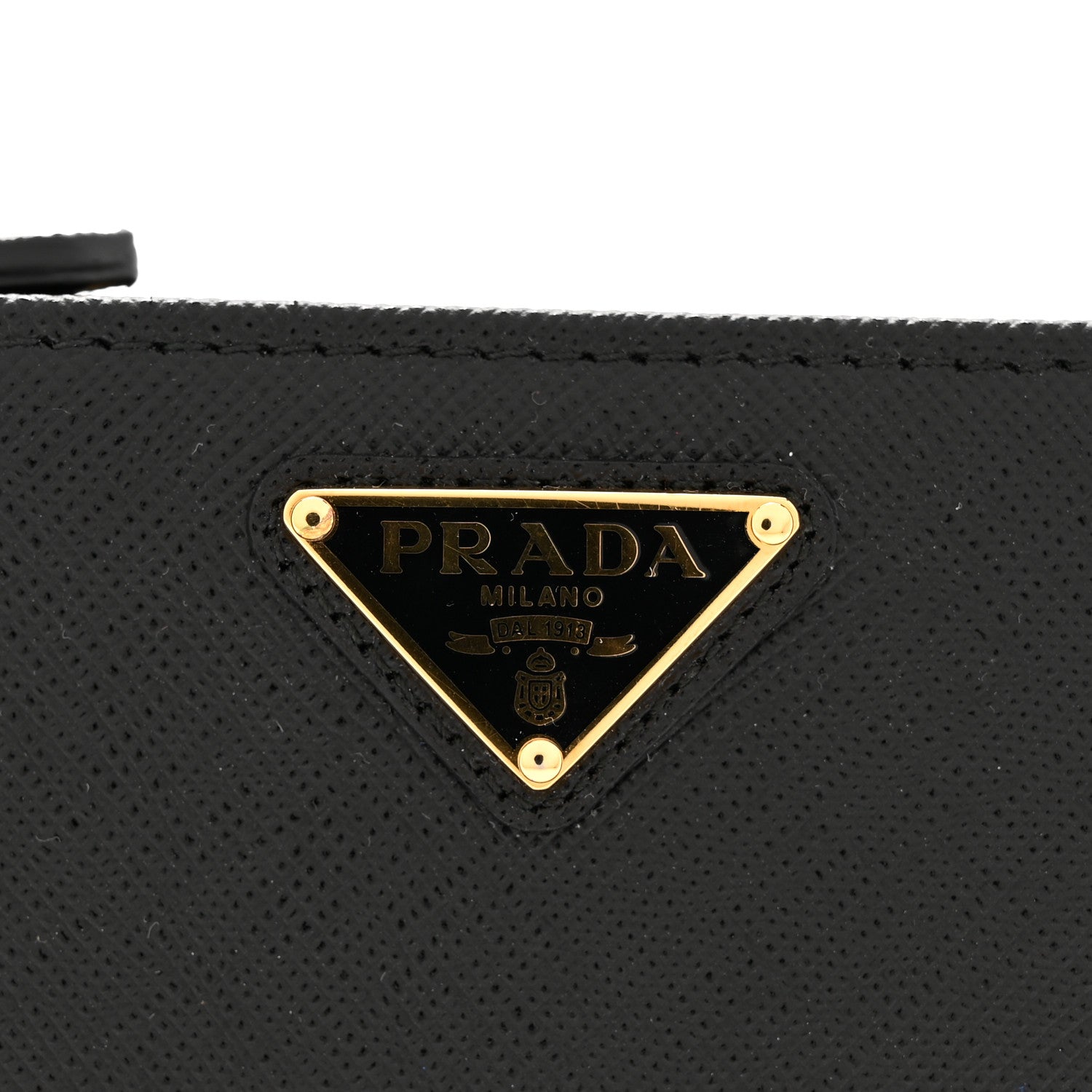 Prada Saffiano Triangle Continental Zip Wallet Black 8 of 8