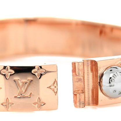 Louis Vuitton Brass Monogram Nanogram Cuff S Pink Gold 4 of 7