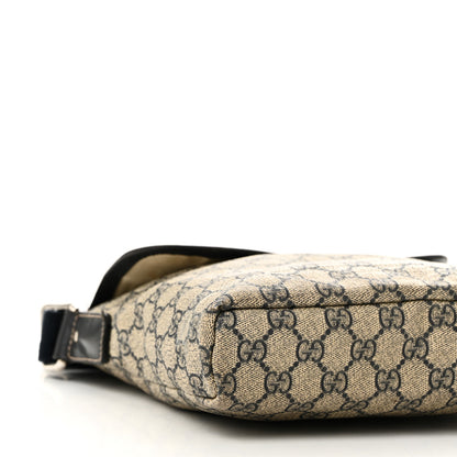 Gucci GG Plus Monogram Sellieria Calfskin Small Flap Messenger Bag Beige Blue 9 of 13