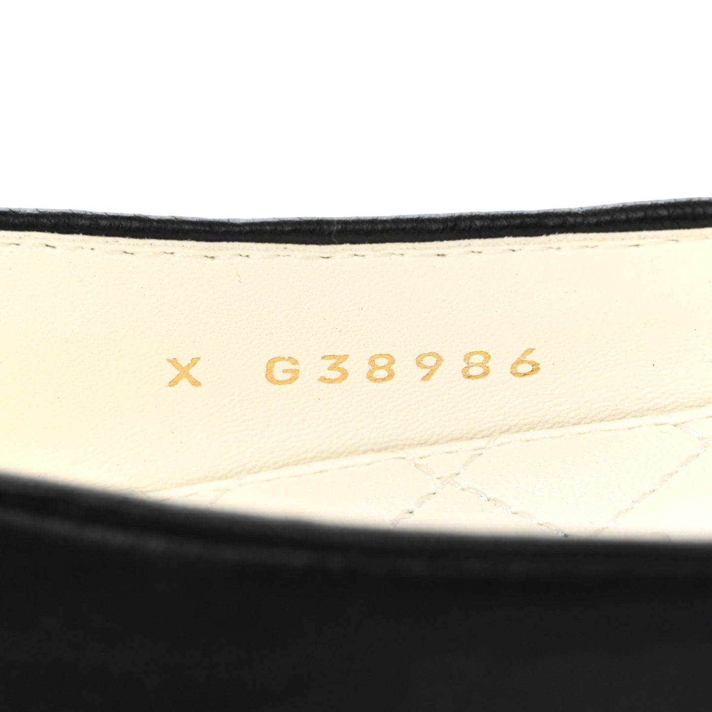 Lambskin Patent Calfskin Cap Toe Ankle Chain Ballerina Flats 37 Black