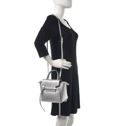Celine Laminated Calfskin Nano Belt Bag Silver 2 of 7