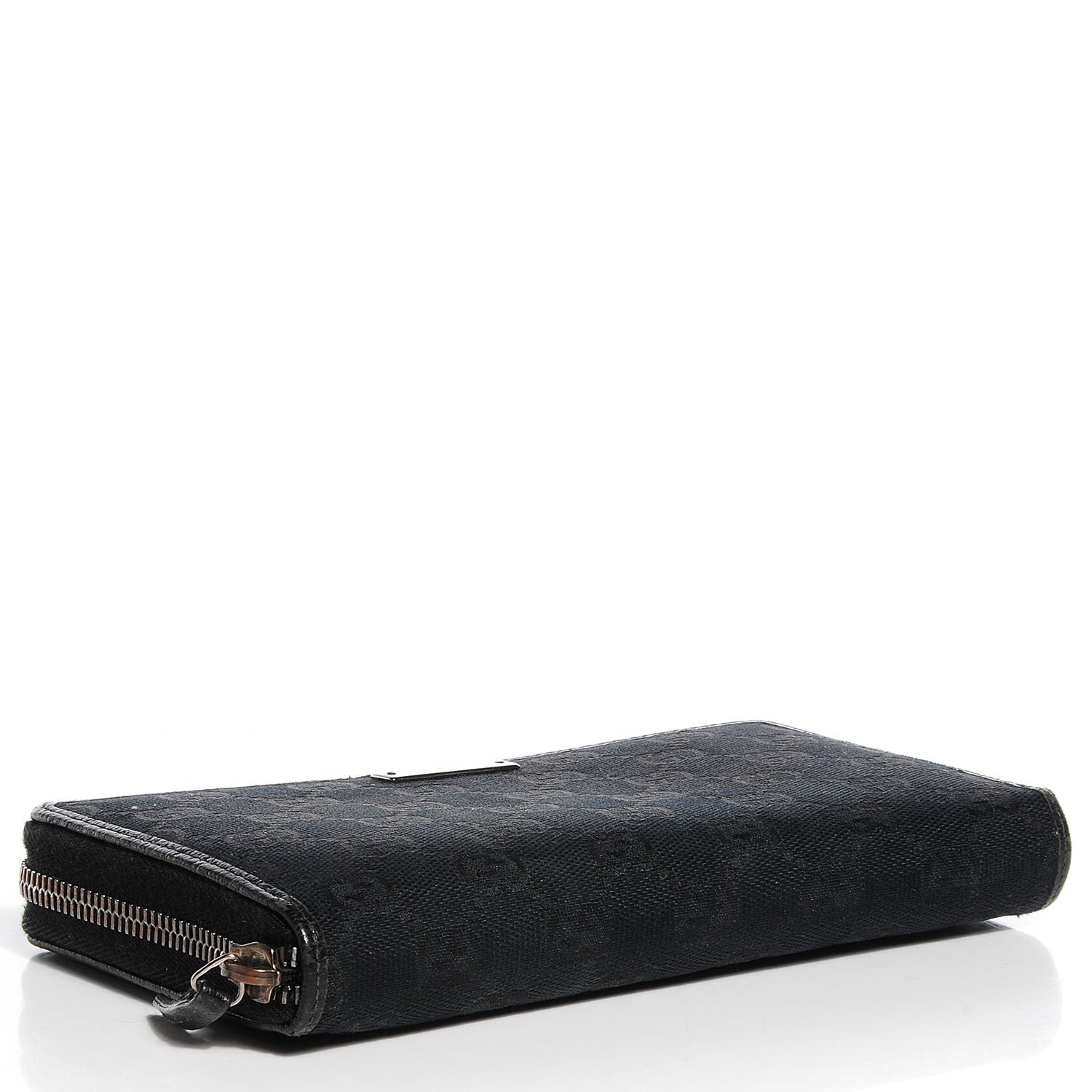 Gucci Monogram Metal Bar Zip Around Wallet Black 4 of 7