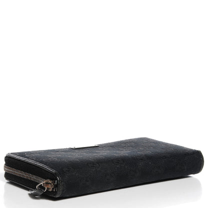 Gucci Monogram Metal Bar Zip Around Wallet Black 4 of 7