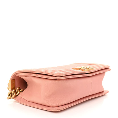 Chanel Caviar Quilted Medium Boy Flap Light Beige 4 of 10