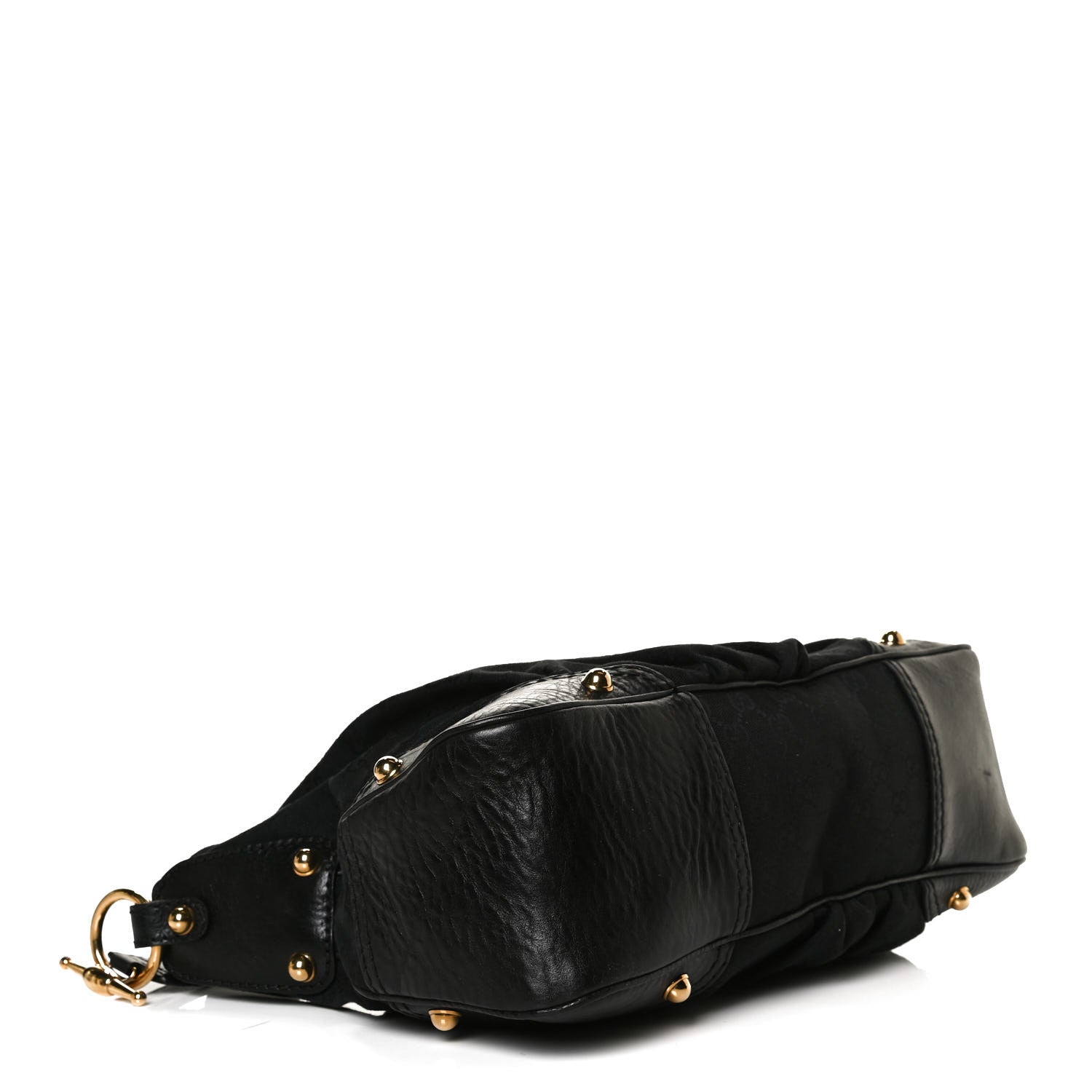 Gucci Monogram Medium Jockey Hobo Black 3 of 14