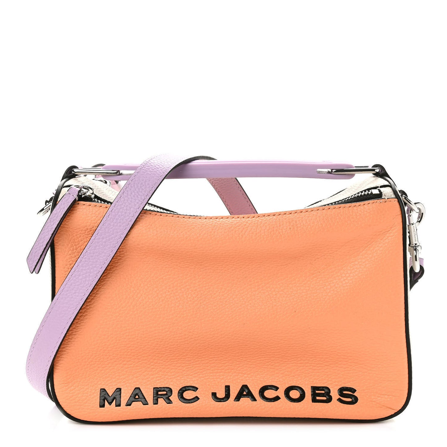 Colorblock Calfskin Soft Box 23 Shoulder Bag Orange Chiffon Multicolor