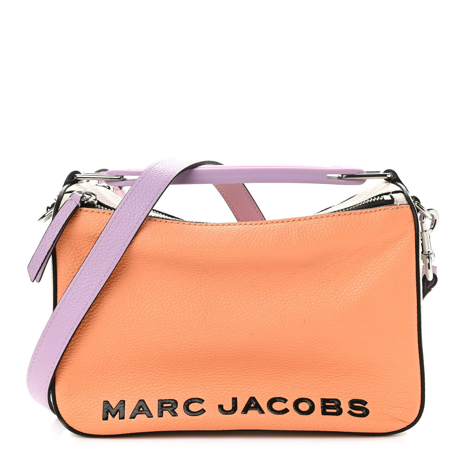 Marc Jacobs Colorblock Calfskin Soft Box 23 Shoulder Bag Orange Chiffon Multicolor 1 of 9
