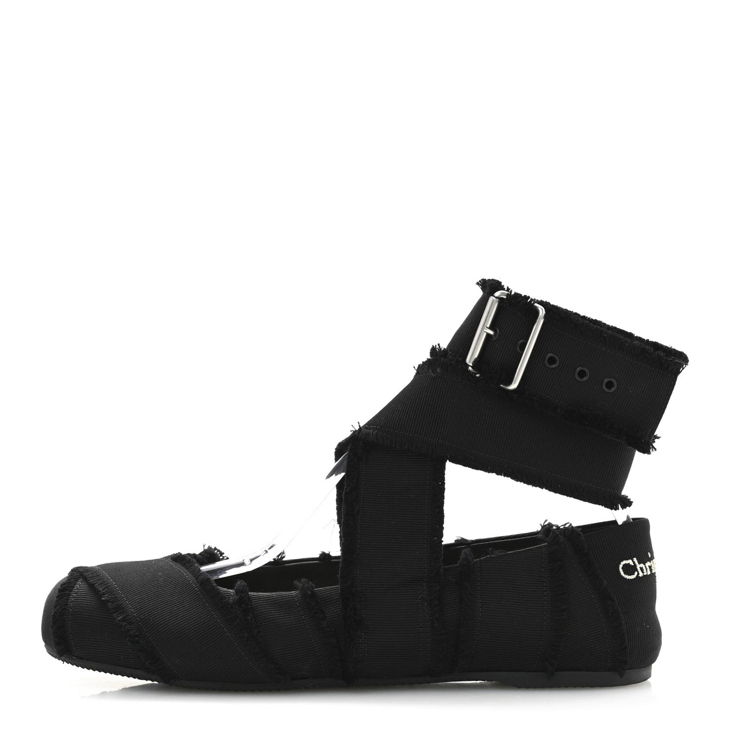Grosgrain Fringe Songe Ballet Flats 38 Black