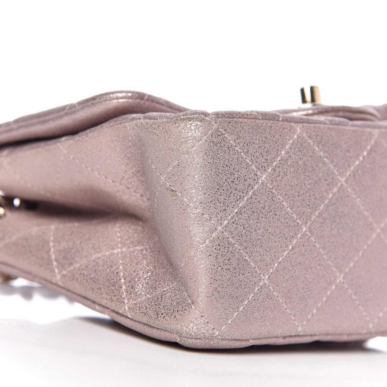 Chanel Metallic Goatskin Quilted Mini Square Flap Pink 8 of 10