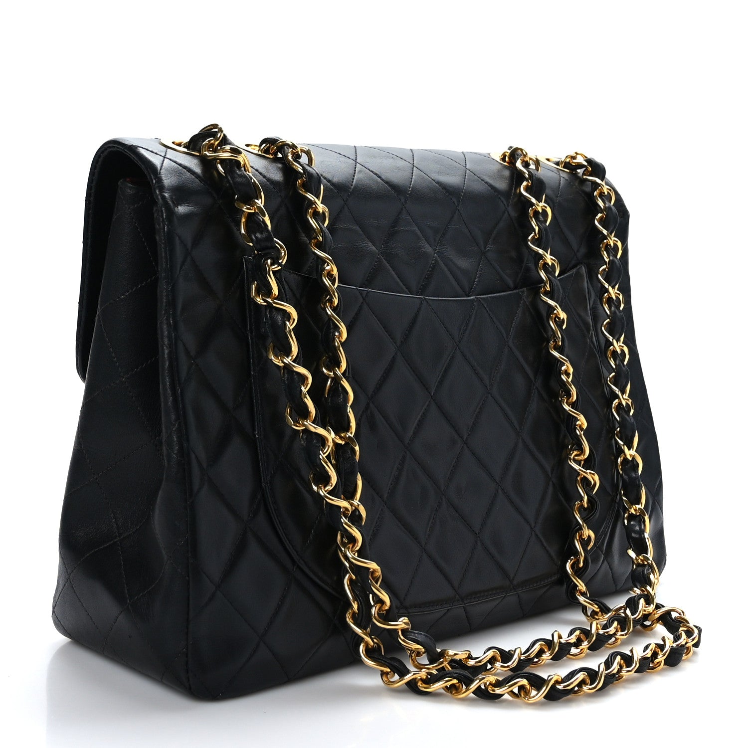 Chanel Lambskin Quilted XL Jumbo Single Flap Black 3 of 9