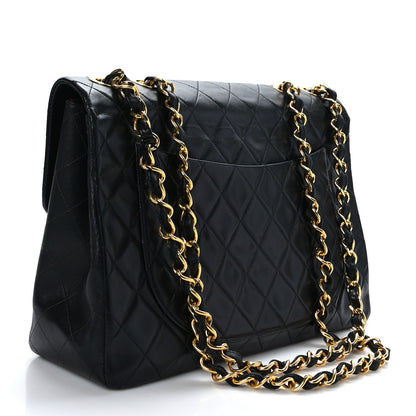 Chanel Lambskin Quilted XL Jumbo Single Flap Black 3 of 9