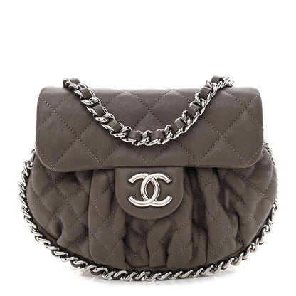 Chanel Washed Lambskin Quilted Mini Chain Around Flap Taupe 1 of 11