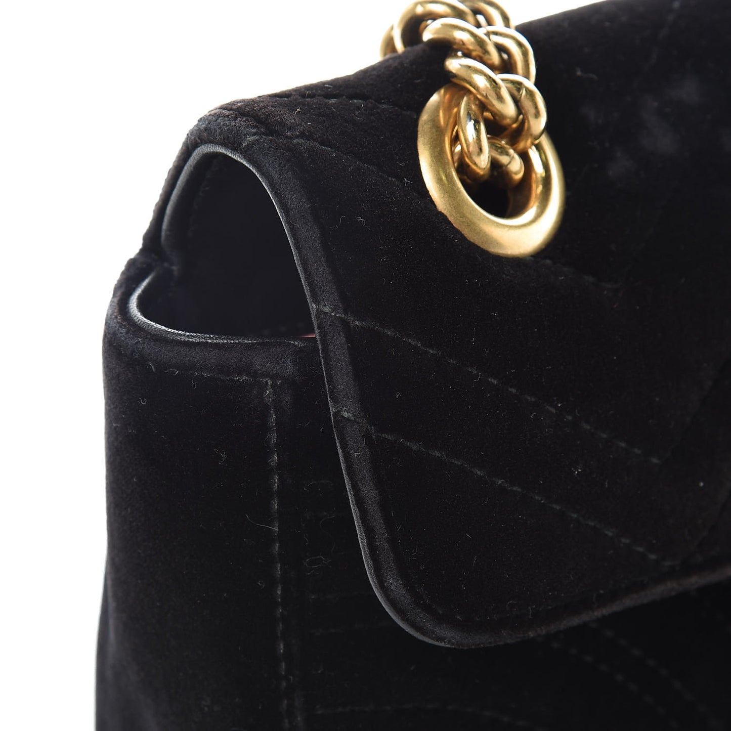 Velvet Matelasse Mini GG Marmont Shoulder Bag Black