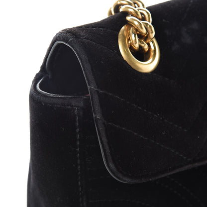 Gucci Velvet Matelasse Mini GG Marmont Shoulder Bag Black 20 of 21