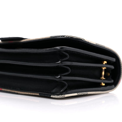 Burberry House Check Bridle Calfskin Small Madison Buckle Bag Black 9 of 13