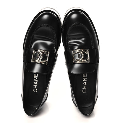 Chanel Calfskin Metal CC Loafers 39 Black 2 of 10