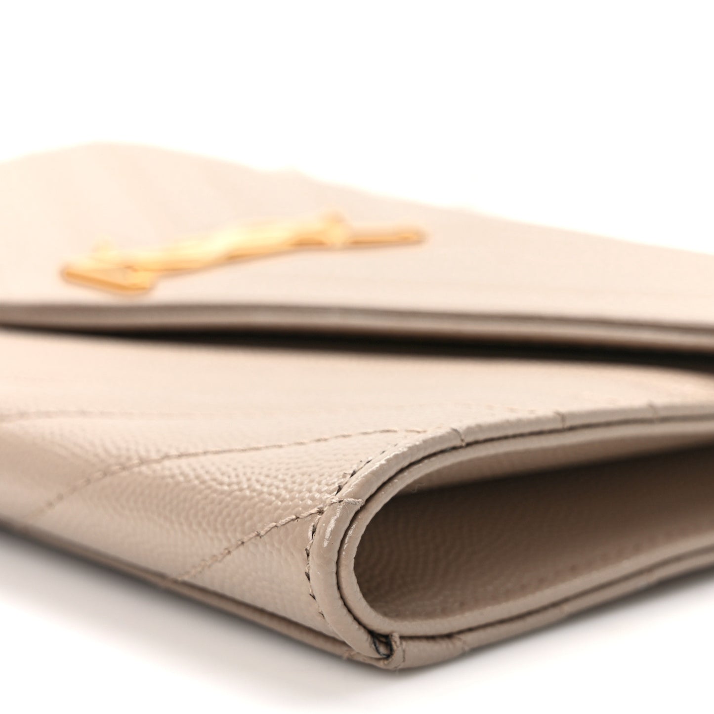 Grain De Poudre Matelasse Chevron Monogram Envelope Clutch Dark Beige