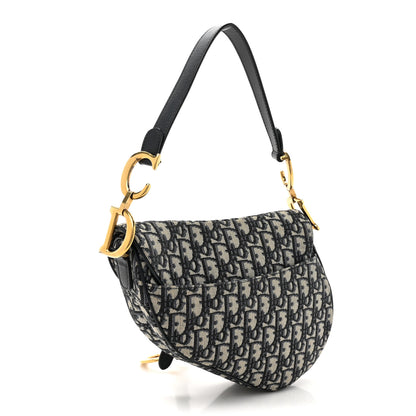 Christian Dior Oblique Saddle Bag Blue 3 of 13