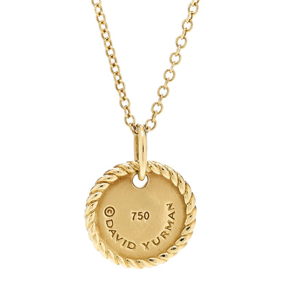 David Yurman 18K Yellow Gold Diamond Initial K Charm Pendant Necklace 4 of 5