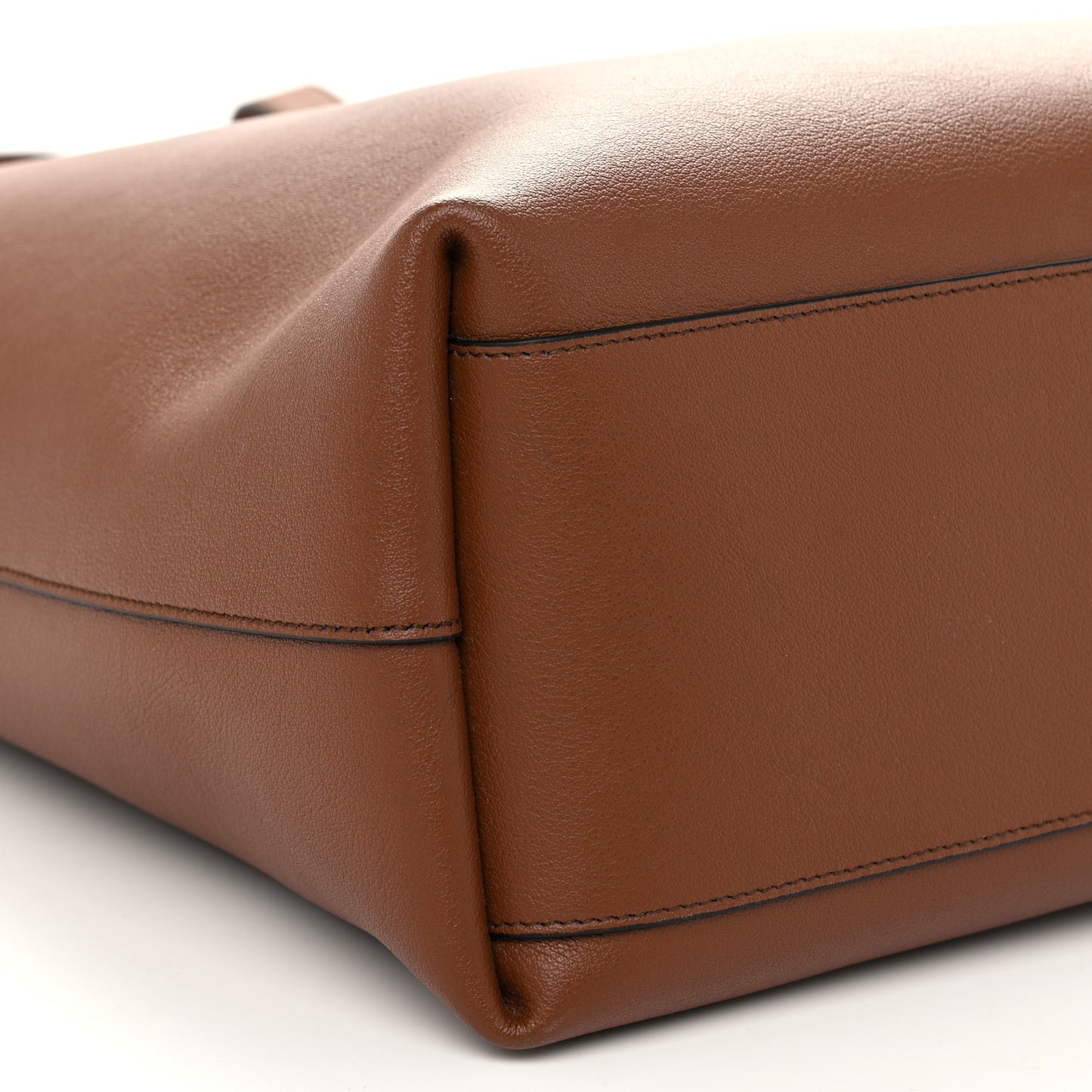 Calfskin Bold Shopping Tote Brown