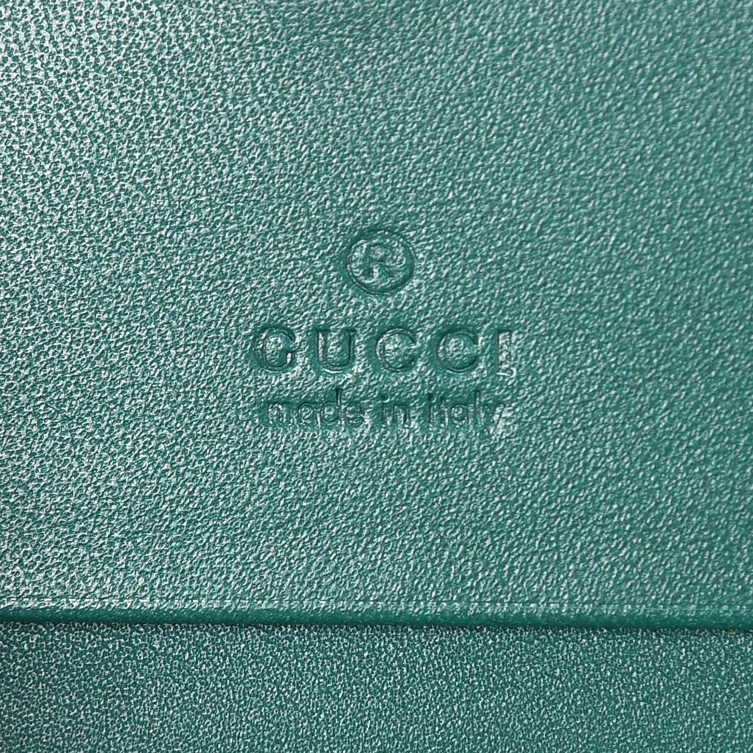 Gucci Calfskin Matelasse GG Marmont Card Case Wallet Emerald 6 of 8