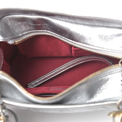 Chanel Metallic Aged Calfskin Quilted Small Gabrielle Hobo Silver 4 of 5